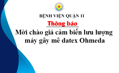 Thông báo mời chào giá cảm biến lưu lượng máy gây mê datex Ohmeda